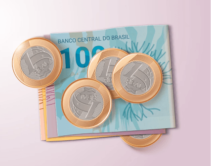 Notas e moedas de dinheiro
